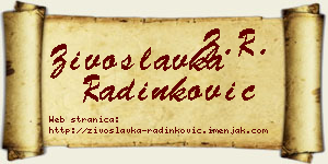 Živoslavka Radinković vizit kartica